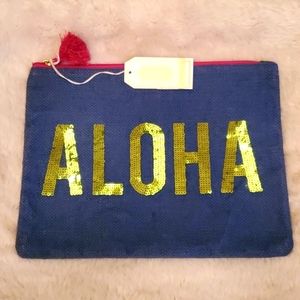 NWT, Zipped Pouch, Bag, Aloha, Metallic